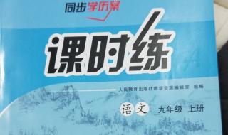 九年级语文练习册答案 九年级语文练习册答案